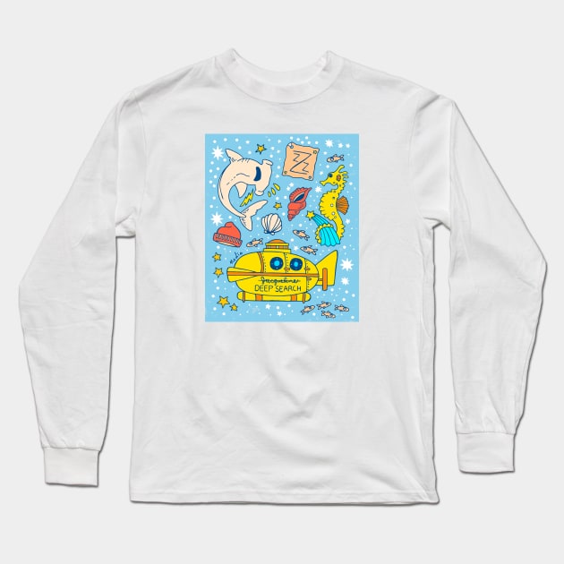 Team Zissou Long Sleeve T-Shirt by Nadia D